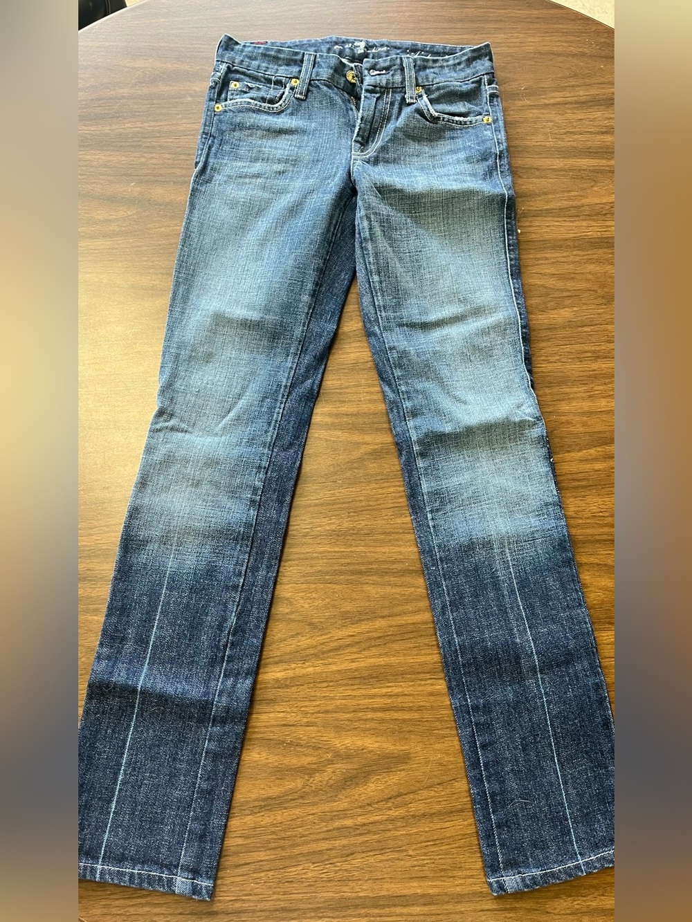 7 For All Mankind Women's Straight Leg Jeans - Faded Blue